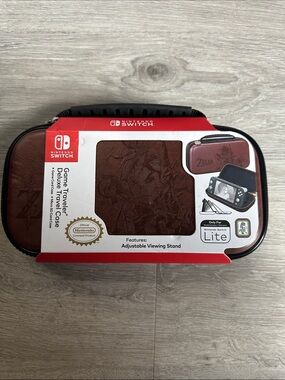 Nintendo Zelda Travel Case in Deep Brown and Black. New
